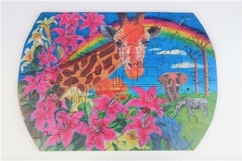 puzzle the wild puzzle puzzle en bois 83p girafe: la belle demeure