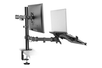 Support mural pour écran plat Neomounts FPMA-D550NOTEBOOK - Kit de montage - pleine action - pour écran LCD / ordinateur portable - noir - Taille d'écran : 10"-32" - pinces montables,