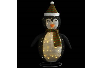 article et décoration de fête vidaxl figurine de pingouin de noël à led tissu 120 cm