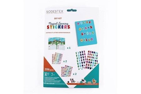 Autres jeux créatifs Sodertex Pack de 206 Stickers Repositionnables Chiffres et Lettres Magical Learning - 17x22cm - - L624924