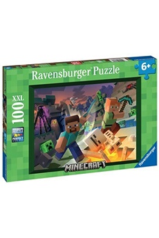 puzzle ravensburger puzzle 100 pièces xxl monstres de minecraft