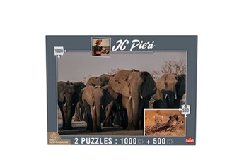 puzzle goliath - puzzle - collection jc pieri - eléphants (namibie) et lionceaux (tanzanie)