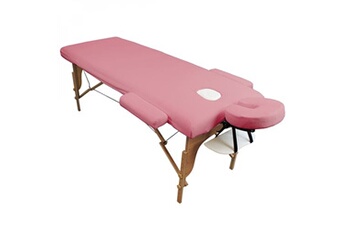 accessoire soin du linge vivezen drap housse de protection 4 pièces en éponge pour table de massage - rose pastel -