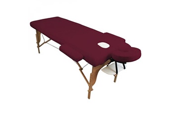 accessoire soin du linge vivezen drap housse de protection 4 pièces en éponge pour table de massage - prune -