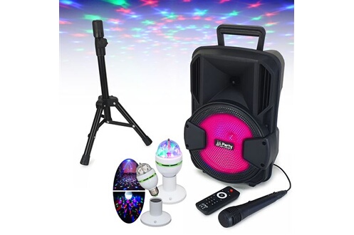 Enceintes, baffle et amplis DJ Party Light & Sound Enceinte Portable Enfant  Karaoke Party MOBILE8 - Bluetooth USB SD - Pied - Micro - Jeu de Lumière  Rotatif - Cadeau - Anniversaire