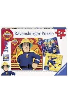 puzzle ravensburger puzzle 3x49 pièces en danger, appelez sam ! sam le pompier