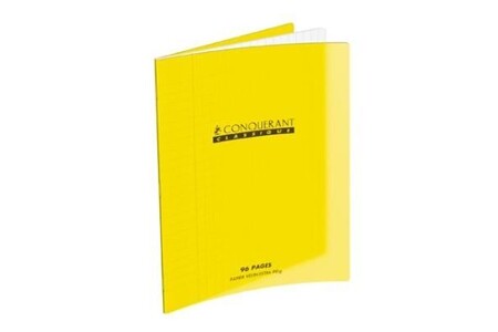 Autres jeux créatifs GENERIQUE 1 cahier piqûres avec couverture polypropylène 17 x 22 cm jaune, 96 pages, grands carreaux majuscule 28792