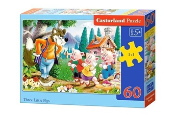 puzzle castorland trois petits cochons puzzle 60 pièces