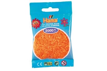 autres jeux créatifs hama 2 000 perles mini (petites perles ø2,5 mm)- orange néon
