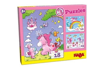 puzzle haba puzzle puzzle 3-en-1 filles en carton 45 pièces