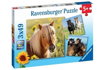 puzzle ravensburger puzzles 3x49 p adorables poneys