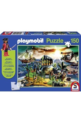 Tapis pour enfant GENERIQUE Schmidt - Puzzle 150 pièces - Playmobil :  L'île des pirates avec pirate