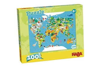puzzle haba puzzle enfant carte du monde 100 pièces
