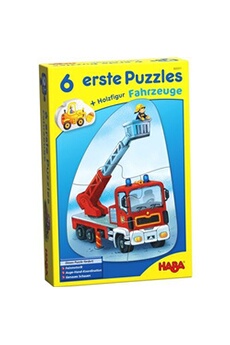 puzzle haba 6 premiers puzzles - véhicules 18-pièces