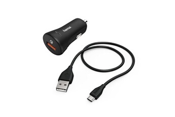 Autres jeux d'éveil Hama Kit chargeur de voiture Chargeur Micro USB 3A QC3.0 + Câble Micro USB 1,5m, noir