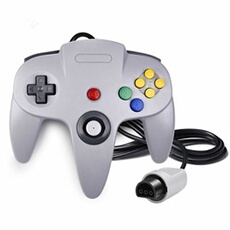 Manette Gamepad Joystick pour Nintendo 64 N64 System GamePad gris