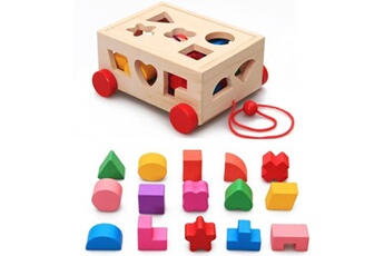 Autres jeux d'éveil GENERIQUE Enfants d'apprentissage en bois bébé Geometry Jouets éducatifs Puzzle Puzzle IQ 3D pour les enfants