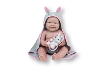 Berenguer - All-Vinyl La Newborn Moments Bunny Theme with Accessory. REAL GIRL!