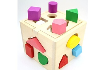Autres jeux d'éveil GENERIQUE Enfants d'apprentissage en bois bébé Geometry Jouets éducatifs Puzzle Puzzle IQ 3D pour les enfants Pealer1636