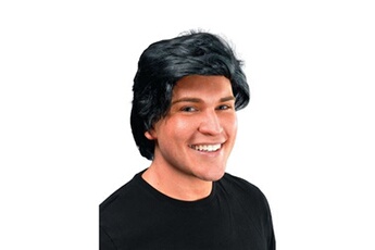 déguisement adulte bristol novelty - perruque - homme (taille unique) (noir) - utbn102