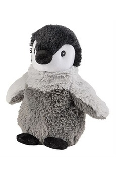 peluche generique warmies pingouin câlin chaud 19 cm gris