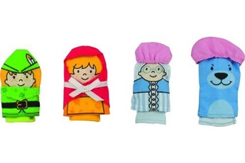 poupée goki marionnettes à doigt set roodkapje 4 pièces hauteur 7-8 cm