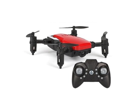 Drone YONIS Drone Rc Quadcopter Pliable Touche Décollage Atterrissage Métal Abs Rouge -