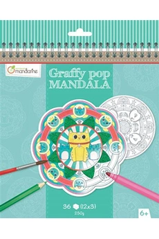 autres jeux d'éveil avenue mandarine cahier de coloriage graffy pop mandala - animaux divers - 36 pages