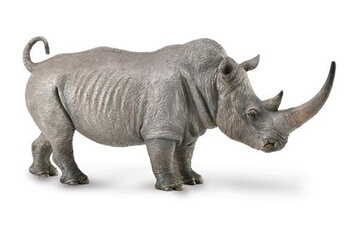 animal en peluche generique collecta figurine à jouer rhinocéros blanc 17 x 8 cm