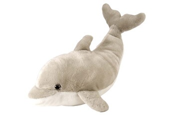 animal en peluche wild republic cuddlekins peluche : dauphin 30 cm gris clair