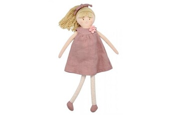 poupée trousselier - poupée robe lin vieux rose 30cm