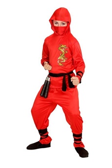 déguisement enfant widmann déguisement ninja rouge dragon - 4/5 ans