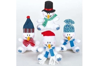 mini amis peluches bonhommes de neige douces à rembourrer de granulés, petits cadeaux parfaits pour enfants (lot de 4)