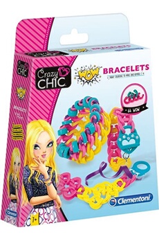 autres jeux créatifs clementoni crazy chic kit d'artisanat élastique bracelets