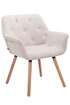 CLP Chaise Salle à Manger Odda Tissu - Assise Rembourrée Piètement Bois Hêtre - Rouge/Natura