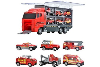 Voiture Allbiz jouets pour enfants pour 3-9 ans jouet en métal voiture tracteur camion à benne basculante pelle tracteur Construction jouet ensemble - rouge