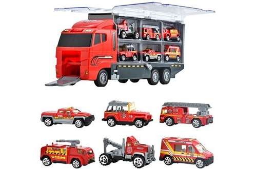 Voiture Allbiz jouets pour enfants pour 3-9 ans jouet en métal voiture  tracteur camion à benne basculante pelle tracteur Construction jouet  ensemble - rouge