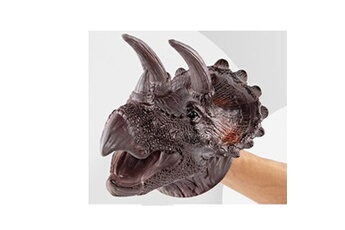 accessoire de déguisement generique marionnettes à main animaux dinosaure caoutchouc gants de jeu pour enfant - tricératops 17*19cm