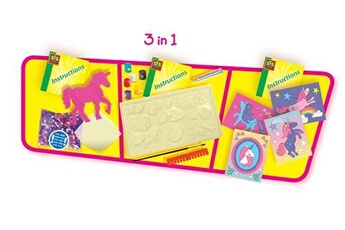 autres jeux créatifs ses creative kit de bricolage 3 en 1 licornes à paillettes