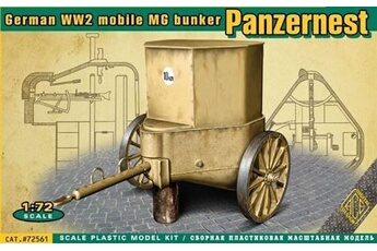 maquette ace wwii german mobile mg bunker panzernest - 1:72e -