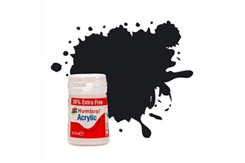 maquette humbrol peinture acrylic 21 black gloss 18,2ml (14ml + 30% gratuit) - humbrol