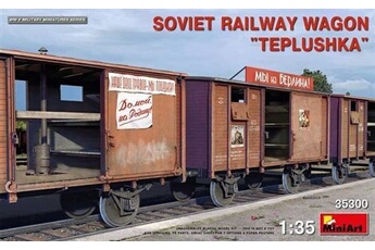maquette mini art soviet railway wagon teplushka - 1:35e - miniart