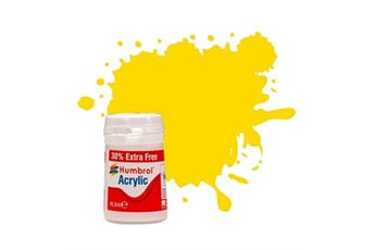 maquette humbrol peinture acrylic 69 yellow gloss 18,2ml (14ml + 30% gratuit) - humbrol