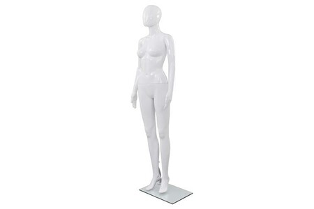 Accessoire modélisme vidaXL Mannequin femme corps complet base verre Blanc brillant 175 cm