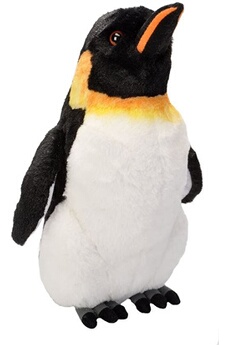 animal en peluche wild republic peluche manchot empereur pingouin de 30 cm noir blanc