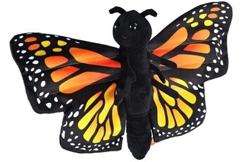 animal en peluche wild republic peluche papillon monarch butterfly de 21 cm noir jaune
