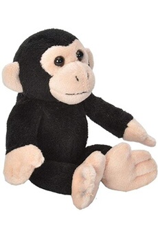 animal en peluche wild republic peluche chimpanzé singe de 15 cm noir