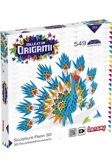 autres jeux créatifs lansay kit créatif mille et un origami sculpture paon 3d