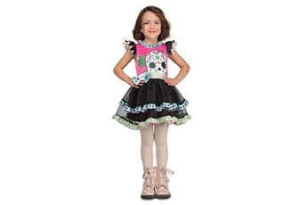 déguisement enfant unimasa déguisement jour des morts rose fille - 5/6 ans - multicolore - 204039