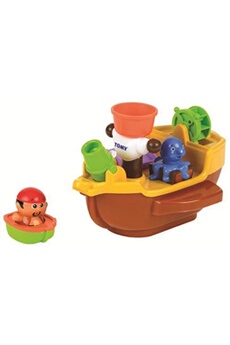 autres jeux d'éveil tomy eau pulvérisée jouets de bain bateau pirate 28 cm marron